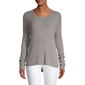 Helmut Lang Sweater Textured Knit Long Sleeve Gray Designer Chic Neutral Chic
